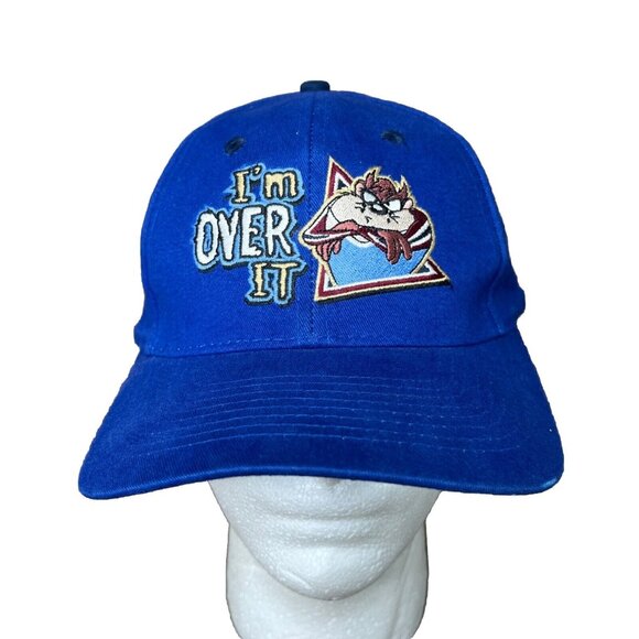 TAZ I'm Over It Blue Baseball Hat Cap Tasmanian Devil 1998 Looney Tunes - Picture 1 of 12